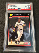Barry Bonds 1991 Score Baseball Card #330 Graded PSA 10 GEM MT Giants Low POP 11