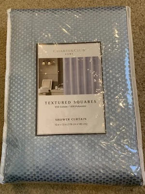 Cortina de ducha Charter Club Home cuadrados texturizados 70 pulgadas X 72 pulgadas - ¡Nueva! Foto 1 de 2