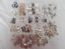 lot of 215 vintage shell pearl buttons 1in flower shape others smaller matches
