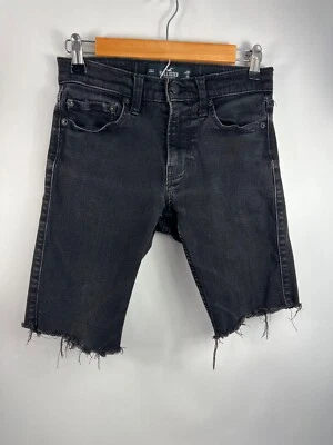 Hollister Kids Denim Shorts Kids Size W28 L30 Skinny Black Bermuda Distressed - Image 1 of 4