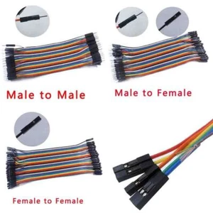 Female to Female/Male DuPont 2.54 40P Rainbow Cable Ribbon Jumper Wire 10-100CM  - Picture 1 of 8