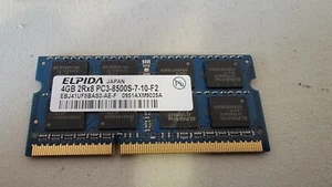 Elpida 4gb 2Rx8 PC3-8500S-7-10-F2 DDR3-1066 SODIMM Laptop RAM EBJ41UF8BAS0-AE-F - Picture 1 of 2