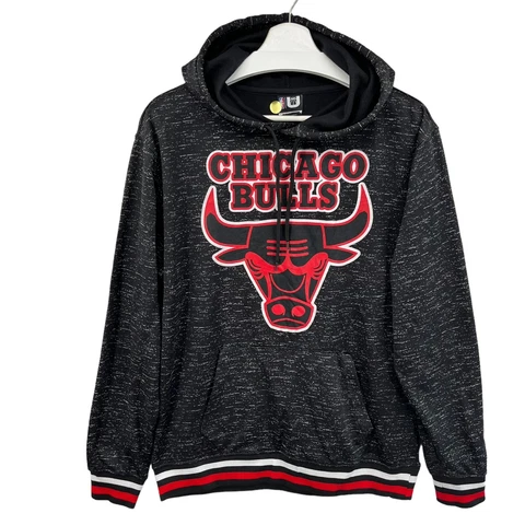 Chicago Bulls Sweater Adult Medium Gray Black Basketball Hoodie Sweatshirt Men Cover