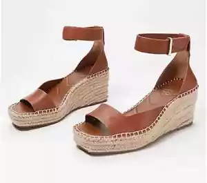 NEW Franco Sarto Camera Espadrille Platform Wedge Sandals, BROWN SIZE 8.5-MED - Picture 1 of 2