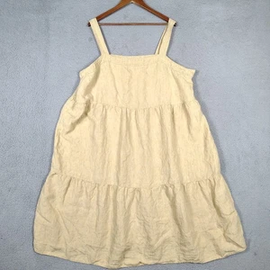 Eileen Fisher Kleid Damen 3X Plus Gelb 100% Bio Leinen Washed Delave Stufen - Bild 1 von 10