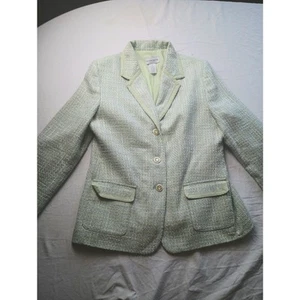 Abito elegante Jaclyn Smith donna taglia 12 verde tweed foderato blazer e gonna vintage - Foto 1 di 9