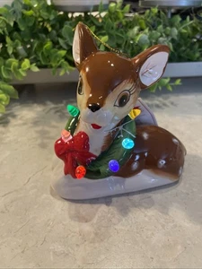 Neu Mr Christmas nostalgischer Keramik beleuchteter Rentier Baum/Regal Ornament 4,5x4,25”” - Bild 1 von 10