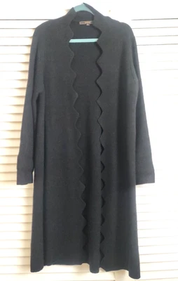 Max Sport Open Front Long Maxi Scallop Cardigan Jacket Wool blend Maxi sz. L - Image 1 of 4