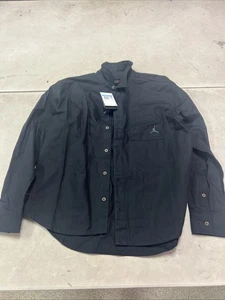[FV7446-010] Nike Air Jordan Men's Essential Statement Button Down Black Size M - Picture 1 of 2