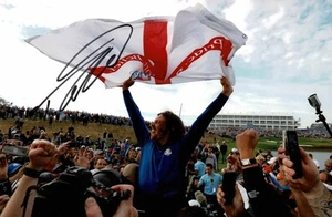 Tommy Fleetwood Signed Ryder Cup Team Europe Celebration 12x8 Photo + COA - Picture 1 of 1
