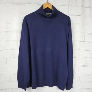 Banana Republic Extra Fine Italian Merino Wool Turtleneck Sweater Mens XXL Blue - Picture 1 of 12