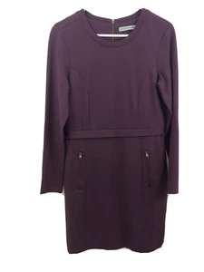 Athleta Dress Sz Small Long Sleeve Knee Length Sheeth Dark Purple Stretch - Picture 1 of 7