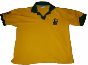 Kangaroo Hong Kong Pub Yellow Polo Collar Top Adult Large Used w/ HOLE ON SHIRT - Picture 1 of 6