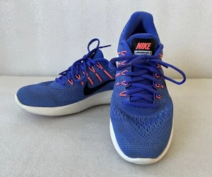Women’s Size 8 Pre-Owned Nike Lunarglide Running Athletic Shoes In Blue & Coral - Picture 1 of 12