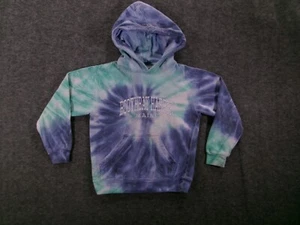 Boothbay Harbor Hoodie Youth Small Purple Green Tie Dye Maine Pullover - Picture 1 of 10