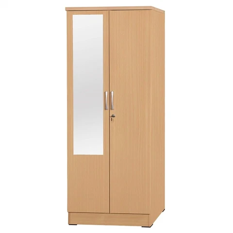 Better Home Products Harmony Two Door Armoire Wardrobe with Mirror Beech (Maple) Cover