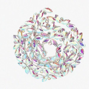SparkleWave 8-Shape Crystal Trim - 1 Yard DIY Rhinestone Applique for Clothing & - Picture 1 of 7