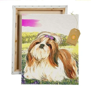 Adorable Shih Tzu Puppy Canvas Wall Art Home Decor - Picture 1 of 1