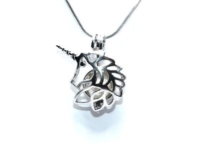 Подвеска в виде клетки с жемчугом или кристаллами единорог ювелирные изделия - подвеска ручной работы для нее - Изображение 1 из 4