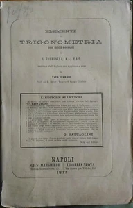 TODHUNTER I. ELEMENTI DI TRIGONOMETRIA CON MOLTI ESEMPI... Marghieri Ed. 1877 - Imagen 1 de 1