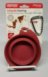 Dogs Dexas Popware for Pets Collapsible Travel Cup 1 Cup 8 Ounces Clip Included