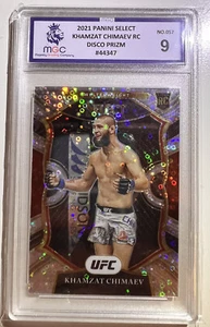 2021 Panini Select UFC Khamzat Chimaev Concourse RC Disco Prizm MGC 9 - Bild 1 von 2