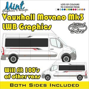 LWB VAUXHALL MOVANO L3 autocaravana cámper calcomanías pegatinas gráficos furgoneta SIN P&P 004 - Imagen 1 de 4