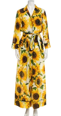 Auténtico NUEVO CON ETIQUETAS DOLCE & GABBANA Seda Estampado FLORAL MONO ESTILO PIJAMA (SIN CINTURÓN) Foto 1 de 3