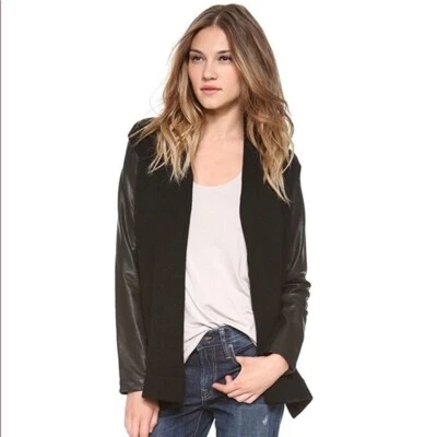 Cárdigan Suéter Abierto Vince Lana Yak Cuero Manga Chal Cortina XS V158875085 Foto 1 de 4