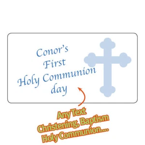 Personalised Stickers Christening Baptism Holy Communion gift bags Blue/Pink-411 - Picture 1 of 5