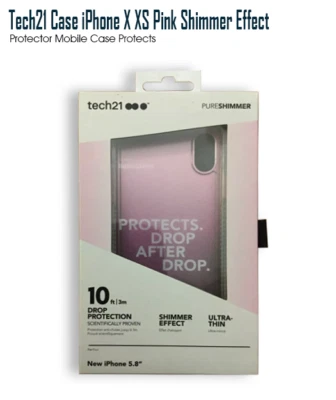 Tech21 Case X XS Pure Pink Shimmer Effect For iPhone X XS  Case Wholesale - Image 1 of 3