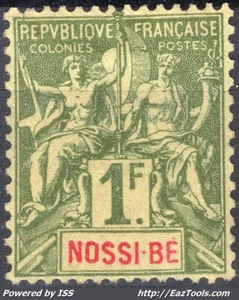 NOSSI BÉ TYPE SAGE 1F OLIVE N° 39 NEUF * AVEC CHARNIERE - Picture 1 of 2