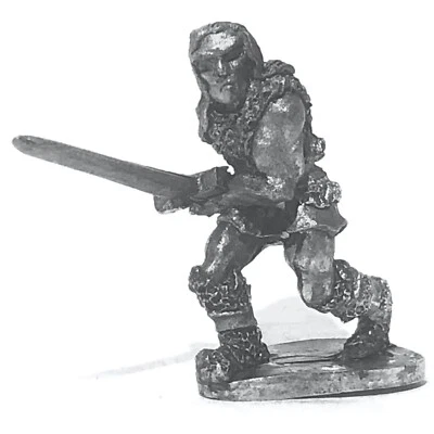 FANTASY WARRIORS Barbarian Sword, Attacking 28mm Metal Unpainted