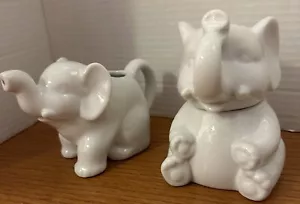 Porzellan Elefant Zucker und Milchkännchen Set - Bild 1 von 8