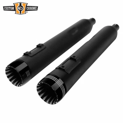 Black 4"Slip-On Mufflers Fit For 95-16 Harley-Davidson Touring Exhaust Pipe Dual — 第 1/4 张图片