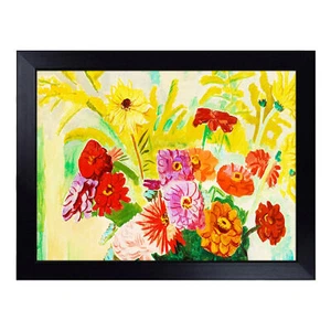 Isaac Grunewald Blooming Flowers Lap Tray Cushioned Bean Bag Padded Dinner Desk - Picture 1 of 4
