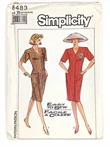 Simplicity 8483 Sewing Pattern UNCUT Size 20 - 24 Dress Button Front VTG 1988 - Picture 1 of 4