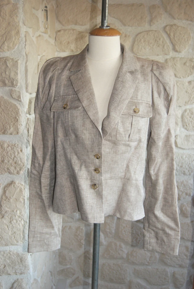 Veste beige en lin neuve taille 40 marque Sinequanone (étiqueté à 139€) - Photo 1/1