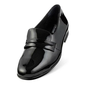 Men's Black Brentano Genuine Patent Leather Self Strap Tuxedo Shoes - Picture 1 of 1
