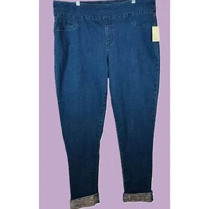 NWT Cactus + Pearl Floral Print Jean Blue Size XXL - Picture 1 of 4