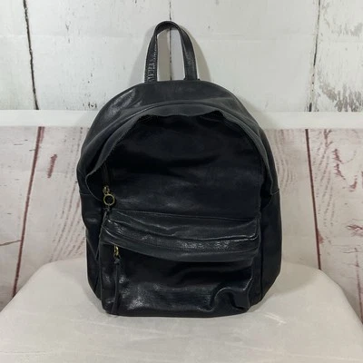 Mochila Madewell The Lorimer Negra Cuero Italiano Minimalista Academia Preppy Foto 1 de 4