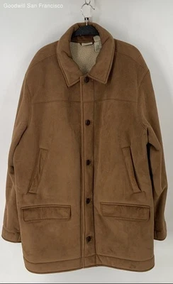 L.L. Bean Coat Size XXL Men Regular Beige Faux Fur - Image 1 of 4