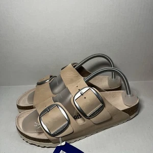 Birkenstock Arizona Big Buckle Nubuck Leather Sandal Light Rose/Beige Womens 41 - Picture 1 of 3