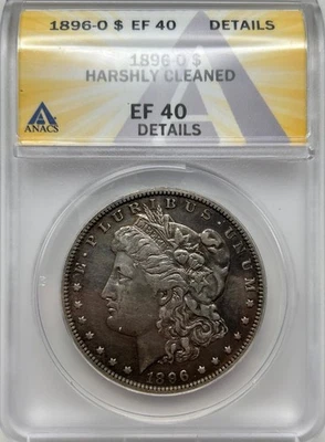 1896 O Morgan Silver Dollar ANACS XF Details Tougher Date Morgan - Image 1 of 4