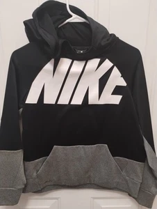 Nike Schwarz Grau Hoodie Jugend XL Extra Large Pullover Kapuzenpullover - Bild 1 von 2