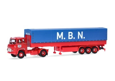 HERPA, SCANIA LB 76 4x2 con rimorchio a 3 assi M.B.N., 1/87,  HERMS87MBS02619 - Immagine 1 di 4