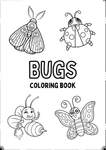 Cute Bugs Coloring Book for Kids | Printable PDF | Instant Download - Picture 1 of 3