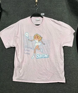 Junk Food Barbie Oversize Graphic T-Shirt Womens Size XL Pink "Barbie Game Love" - Picture 1 of 6