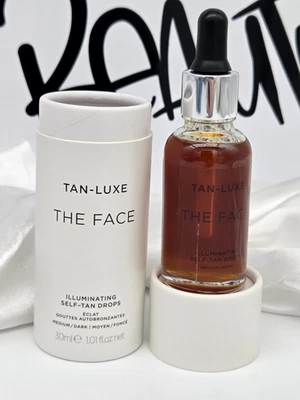 Gotas autobronceadoras iluminadoras Tan-Luxe The Face medio-oscuro 1,01 oz 30 ml NUEVO Foto 1 de 4