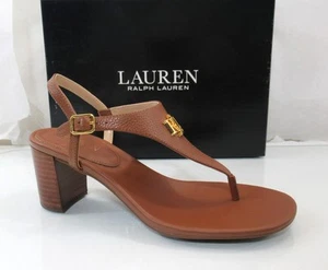 Ralph Lauren Westcott Adjustable Slingback T-Strap Thong Sandals Tan Size 7.5 - Picture 1 of 7